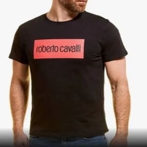 Roberto Cavalli Graphic Print Logo Short Sleeve Crew Neck Mens T-Shirt Size XXL